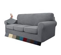 MAXIJIN Lot de 4 Housses de canapé Extra Larges pour canapé 3 Places Super Stretch Jacquard pour Chiens Pet Friendly Canapé Housse pour Meubles (4 Places, Gris Clair)