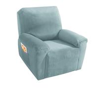 MAXIJIN Lot de 4 Housses de Chaise inclinables en Velours épais et Doux pour Fauteuil inclinable avec Poche latérale (pour Fauteuil inclinable, Bleu poussiéreux)