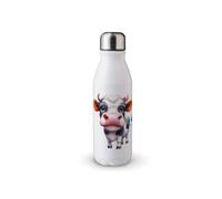 MAXIKIWI - Bouteille d'eau à paroi unique avec bouchon à vis, aluminium léger non isolé, sans BPA, anti-fuite - Thème vache mignonne amusante 1-500 ml