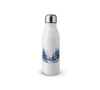 MAXIKIWI Bouteille d'eau à paroi unique avec bouchon à vis, aluminium léger non isolé, sans BPA, anti-fuite - Arbres de la forêt d'hiver enneigée - 500 ml