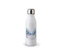 MAXIKIWI Bouteille d'eau à paroi unique avec bouchon à vis, aluminium léger non isolé, sans BPA, anti-fuite - Arbres de la forêt d'hiver enneigée - 500 ml