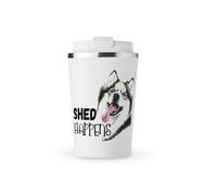 MAXIKIWI Shed Happens Husky Tasse de voyage isotherme à double paroi en acier inoxydable avec couvercle pour garder les boissons chaudes et froides