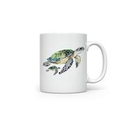 MAXIKIWI - Tasse à café ou à thé en céramique lisse et durable pour la maison ou le bureau - Parfait pour toutes les occasions - Aquarelle maman bébé tortue - 300 ml