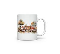 MAXIKIWI - Tasse à café ou à thé en céramique lisse et durable pour la maison ou le bureau - Parfait pour toutes les occasions - Aquarelle de village - 300 ml