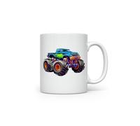 MAXIKIWI - Tasse à café ou thé en céramique lisse et durable pour la maison ou le bureau - Parfait pour toutes les occasions - Monster Truck - 300 ml