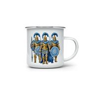 MAXIKIWI - Tasse à café ou thé en émail durable pour intérieur et extérieur - Collection grec antique - 350 ml