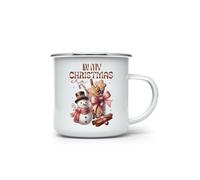 MAXIKIWI - Tasse à café ou thé en émail durable pour intérieur et extérieur - In My Christmas Era Merry - 350 ml