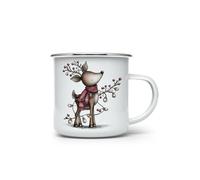 MAXIKIWI - Tasse à café ou thé en émail durable pour l'intérieur et l'extérieur - Animal fantaisiste du Nouvel An - 350 ml