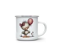 MAXIKIWI - Tasse à café ou thé en émail durable pour l'intérieur et l'extérieur - Animal fantaisiste du Nouvel An - 350 ml