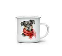 MAXIKIWI - Tasse à café ou thé en émail durable pour l'intérieur et l'extérieur - Aquarelle Cozy Berry Christmas - 350 ml