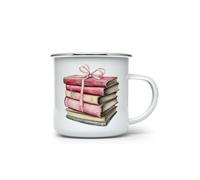 MAXIKIWI - Tasse à café ou thé en émail durable pour l'intérieur et l'extérieur - Aquarelle Cozy Berry Christmas - 350 ml