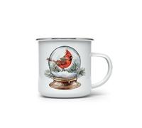 MAXIKIWI - Tasse à café ou thé en émail durable pour l'intérieur et l'extérieur - Aquarelle Cozy Berry Christmas - 350 ml