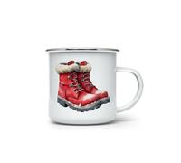 MAXIKIWI - Tasse à café ou thé en émail durable pour l'intérieur et l'extérieur - Aquarelle Cozy Berry Christmas - 350 ml
