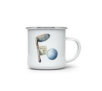 MAXIKIWI - Tasse à café ou thé en émail durable pour l'intérieur et l'extérieur - Aquarelle Sports Fête des Pères - 350 ml