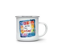 MAXIKIWI - Tasse à café ou thé en émail durable pour l'intérieur et l'extérieur - Aquarelle Sports Fête des Pères - 350 ml