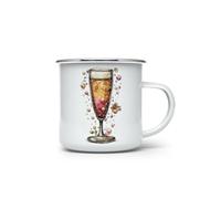 MAXIKIWI - Tasse à café ou thé en émail durable pour l'intérieur et l'extérieur - Nouvel An fantaisiste - 350 ml