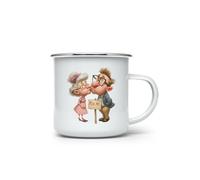 MAXIKIWI - Tasse à café ou thé en émail durable pour l'intérieur et l'extérieur - Nouvel An grand-mère grand-père - 350 ml