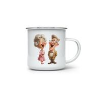 MAXIKIWI - Tasse à café ou thé en émail durable pour l'intérieur et l'extérieur - Nouvel An grand-mère grand-père - 350 ml