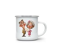 MAXIKIWI - Tasse à café ou thé en émail durable pour l'intérieur et l'extérieur - Nouvel An grand-mère grand-père - 350 ml