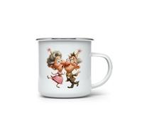 MAXIKIWI - Tasse à café ou thé en émail durable pour l'intérieur et l'extérieur - Nouvel An grand-mère grand-père - 350 ml