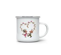 MAXIKIWI - Tasse à café ou thé en émail durable pour l'intérieur et l'extérieur - Saint Valentin grand-mère grand-père - 350 ml