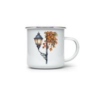 MAXIKIWI - Tasse de camping en émail durable pour intérieur et extérieur - Aquarelle Fall in City - 350 ml