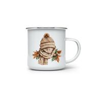 MAXIKIWI - Tasse de camping en émail durable pour intérieur et extérieur - Aquarelle Fall in City - 350 ml