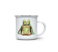 MAXIKIWI - Tasse de camping en émail durable pour intérieur et extérieur - Personnages alimentaires aquarelles - 350 ml