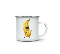 MAXIKIWI - Tasse de camping en émail durable pour intérieur et extérieur - Personnages alimentaires aquarelles - 350 ml