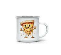 MAXIKIWI - Tasse de camping en émail durable pour intérieur et extérieur - Personnages alimentaires aquarelles - 350 ml