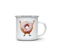 MAXIKIWI - Tasse de camping en émail durable pour intérieur et extérieur - Personnages alimentaires aquarelles - 350 ml