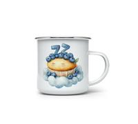 MAXIKIWI - Tasse de camping en émail durable pour intérieur et extérieur - Personnages alimentaires aquarelles - 350 ml