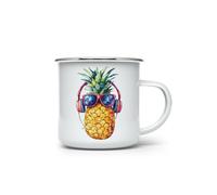 MAXIKIWI - Tasse de camping en émail durable pour intérieur et extérieur - Personnages alimentaires aquarelles - 350 ml