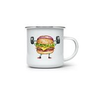 MAXIKIWI - Tasse de camping en émail durable pour intérieur et extérieur - Personnages alimentaires aquarelles - 350 ml