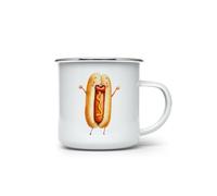 MAXIKIWI - Tasse de camping en émail durable pour intérieur et extérieur - Personnages alimentaires aquarelles - 350 ml