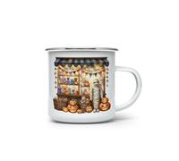 MAXIKIWI - Tasse de camping en émail durable pour intérieur et extérieur - vitrine d'Halloween - 350 ml