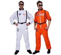 Maxim Party Supplies Costume d'astronaute pour homme avec patchs brodés et poches - Blanc - X-Large
