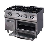 Maxima Cuisinière Premium - 6 feux - Triple - 90 cm de profondeur - Four inclus - Gaz