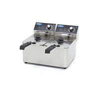 Maxima Friteuse gastronomique - 2 x 4 l - 2 paniers - Jusqu'à 1,5 kg de frites