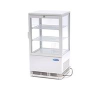 Maxima Mini Vitrine Réfrigérée 58 L 43 cm de large - Blanc - Cycle de réfrigération unique - Vitrine réfrigérée professionnelle - Glacière - Réfrigérateur - Vitrine réfrigérée