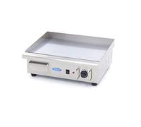 Maxima Plancha gastro - Chromé - Lisse - 55 cm - Avec protection anti-éclaboussures - 3000 W