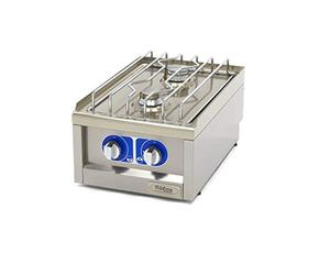 Maxima Plaque de cuisson à gaz de ommerciale - 400 x 600 mm de profondeur - 2 brûleurs - 3500 + 5000 W