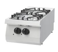 Maxima Plaque de cuisson Heavy Duty - 2 feux - Simple - 70 cm de profondeur - 15 kW - Gaz
