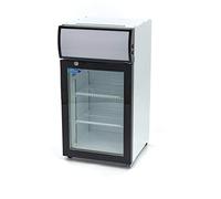 Maxima Réfrigérateur 50 L 2 Grilles Inox Ajustables - Refroidisseur de bar - Refroidisseur présentoir avec éclairage LED - Refroidisseur de bouteilles - Avec présentoir lumineux