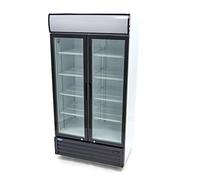 Maxima Réfrigérateur 800 L 8 grilles réglables Refroidisseur de bar - Refroidissement professionnel - Refroidisseur d'écran - Avec éclairage LED et panneau promotionnel - Refroidisseur de bouteille