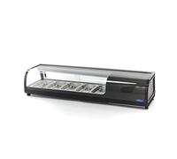Maxima Vitrine à sushi et tapas 52 L - 5 x 1/3 GN - Vitrine de table pour sushi - vitrine réfrigérée pour gastronomie - vitrine frigorifique professionnelle - avec récipients GN - Tapas