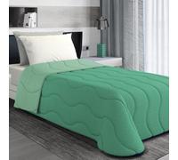 MAXIME MAISON - Couette d'hiver 165x265 (300 GR/mq) Dessus de Lit 1 Personne, Couverture Lit 1 Personne, Dessus de Lits et Couvre-Lits, Style Double Face, Made in Italy (Vert Tiffany/Eau de Mer)