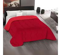 MAXIME MAISON - Couette d'hiver 215x265 (300 GR/mq) Dessus de Lit 1 Personne, Couverture Lit 1 Personne, Dessus de Lits et Couvre-Lits, Style Double Face, Made in Italy (Bordeaux/Rouge)
