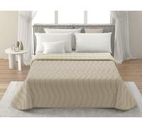 MAXIME MAISON - Couvre Lit 1 Personne (100 GR/mq) Dessus de Lit 1 Personne (215x265), Couverture Lit 1 Personne, Dessus de Lits et Couvre-Lits, Jeté de Lit Double Face (Crème/Beige)