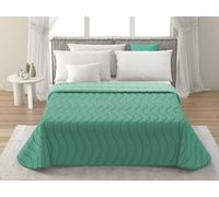 MAXIME MAISON - Couvre Lit 1 Personne (100 GR/mq) Dessus de Lit 1 Personne (215x265), Couverture Lit 1 Personne, Dessus de Lits et Couvre-Lits, Jeté de Lit Double Face (Vert Tiffany/Aigue-Marine)